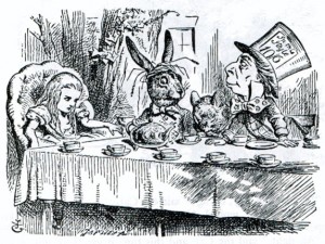 Victorian Web scan of Tenniel's Tea Party